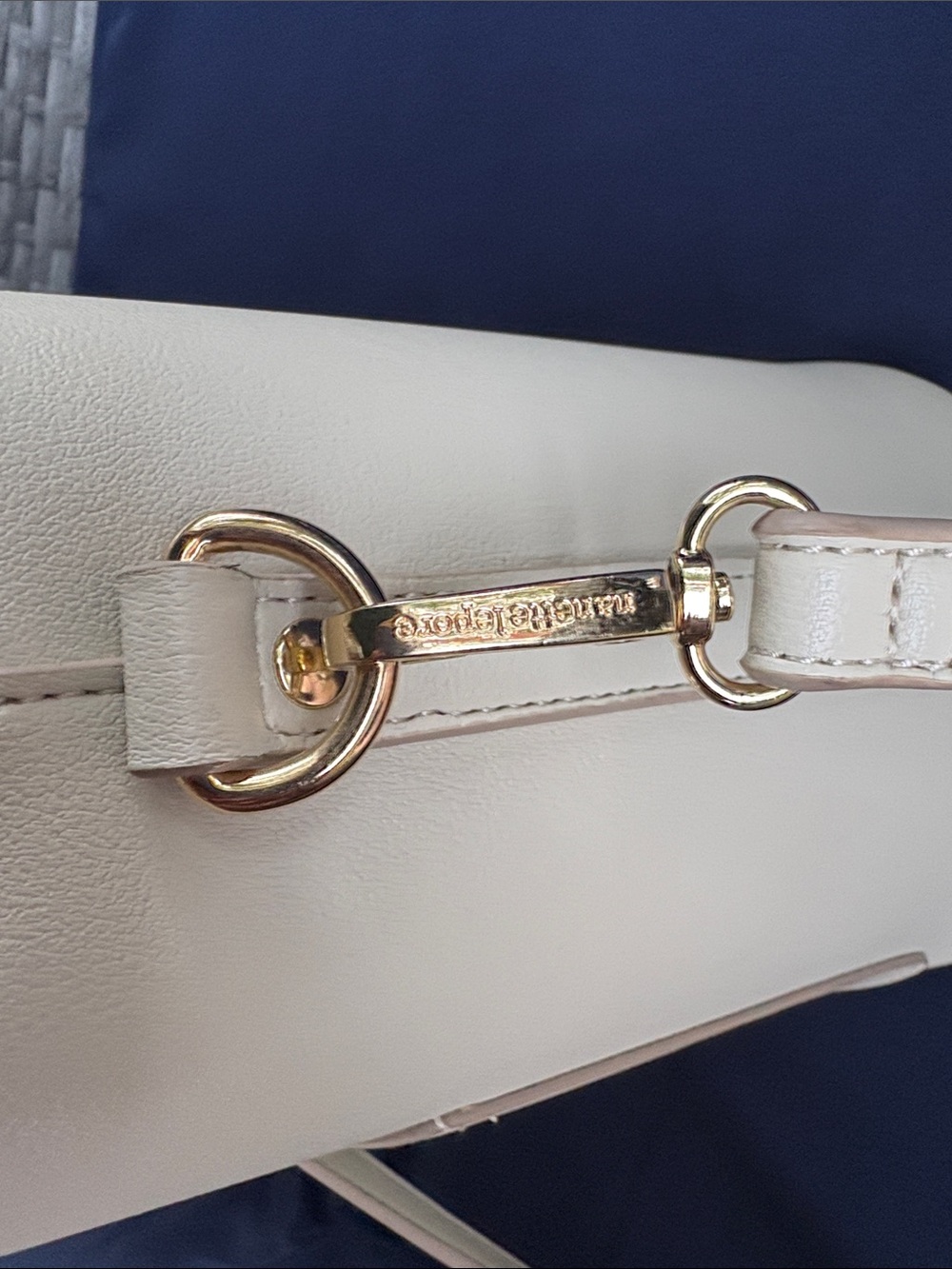 Nanette Lepore Cream Pebble-Texture Bucket Shoulder Bag - Picture 7 of 7